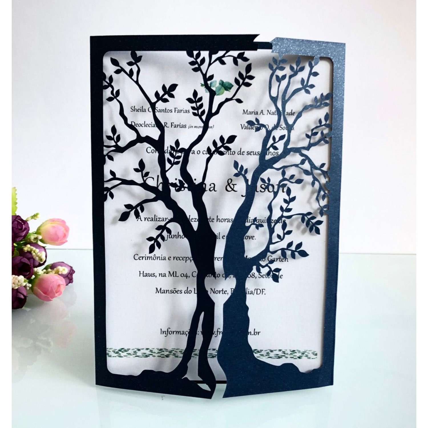 Greeting Card Teachers' Day Birthday Card Dark Green Laser Invitations